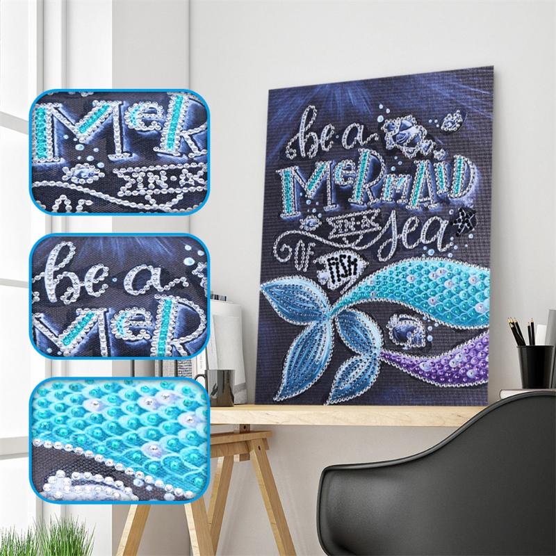 

DIY 5D Diamond Painting Special Shaped Partial Drill Fish Pattern Cross Stitch Kits Crystal For Home Kids Room Broderie Diamant