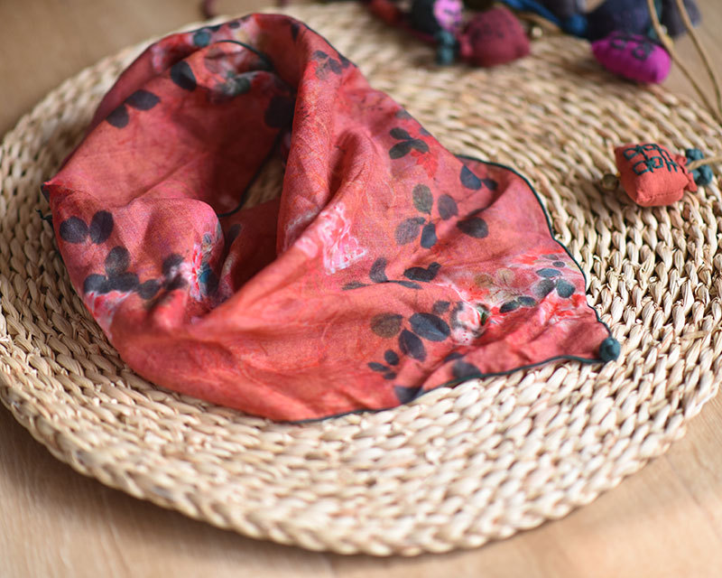 

Women Loose Printed Ramie Scarf Ladies Vintage Ramie Scarves Female 2020 Retro Print Scarf