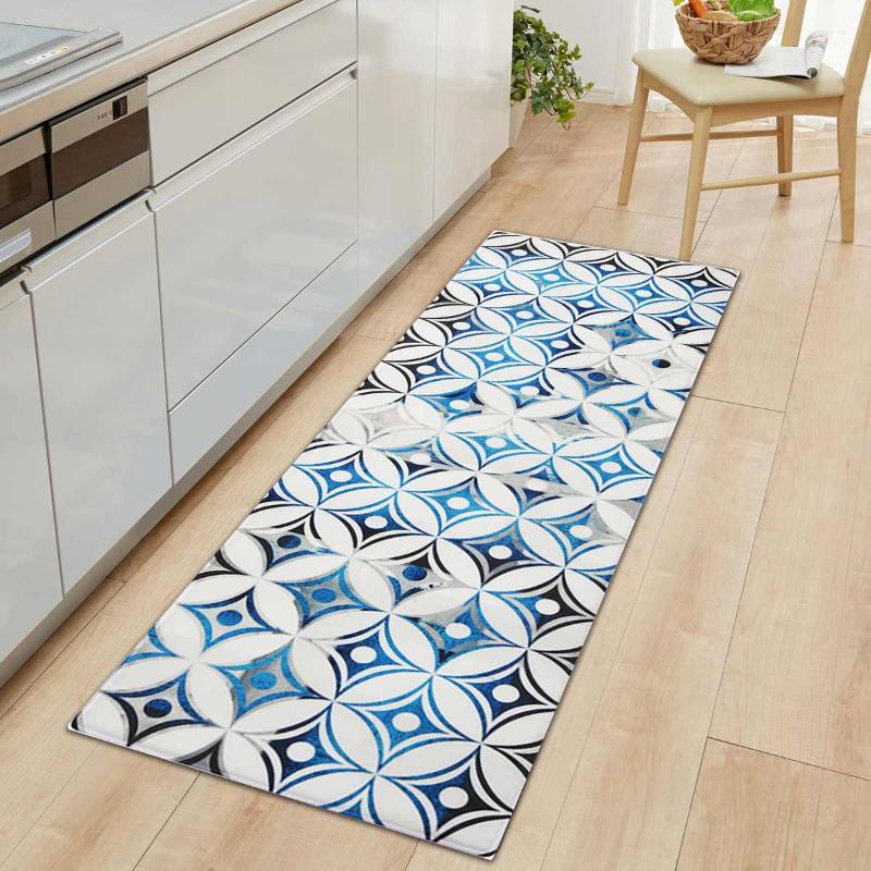 

Nordic Kitchen Mat Anti-skid and Oil-proof Household Full PVC Carpet Long Strip Waterproof Mat can be Wiped No-clean