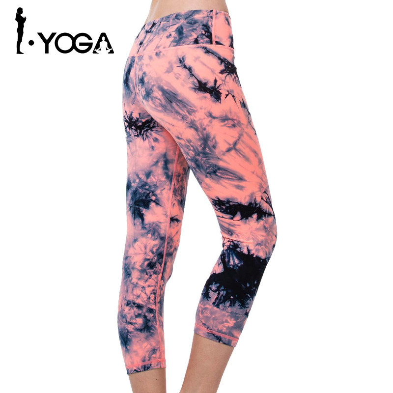 

Sport Leggings Women Mallas Mujer Deportivas Gym Yoga Tights 3/4 Capris Leggings Nylon Running Sports for Fitness, Orange