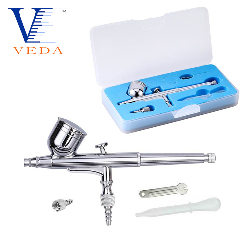 

VEDA Airbrush Set Dual-Action Gravity Feed With 0.3mm Air Brush Spray Gun Kits for Spray Auto Painting Art Crafts Tattoos Cake