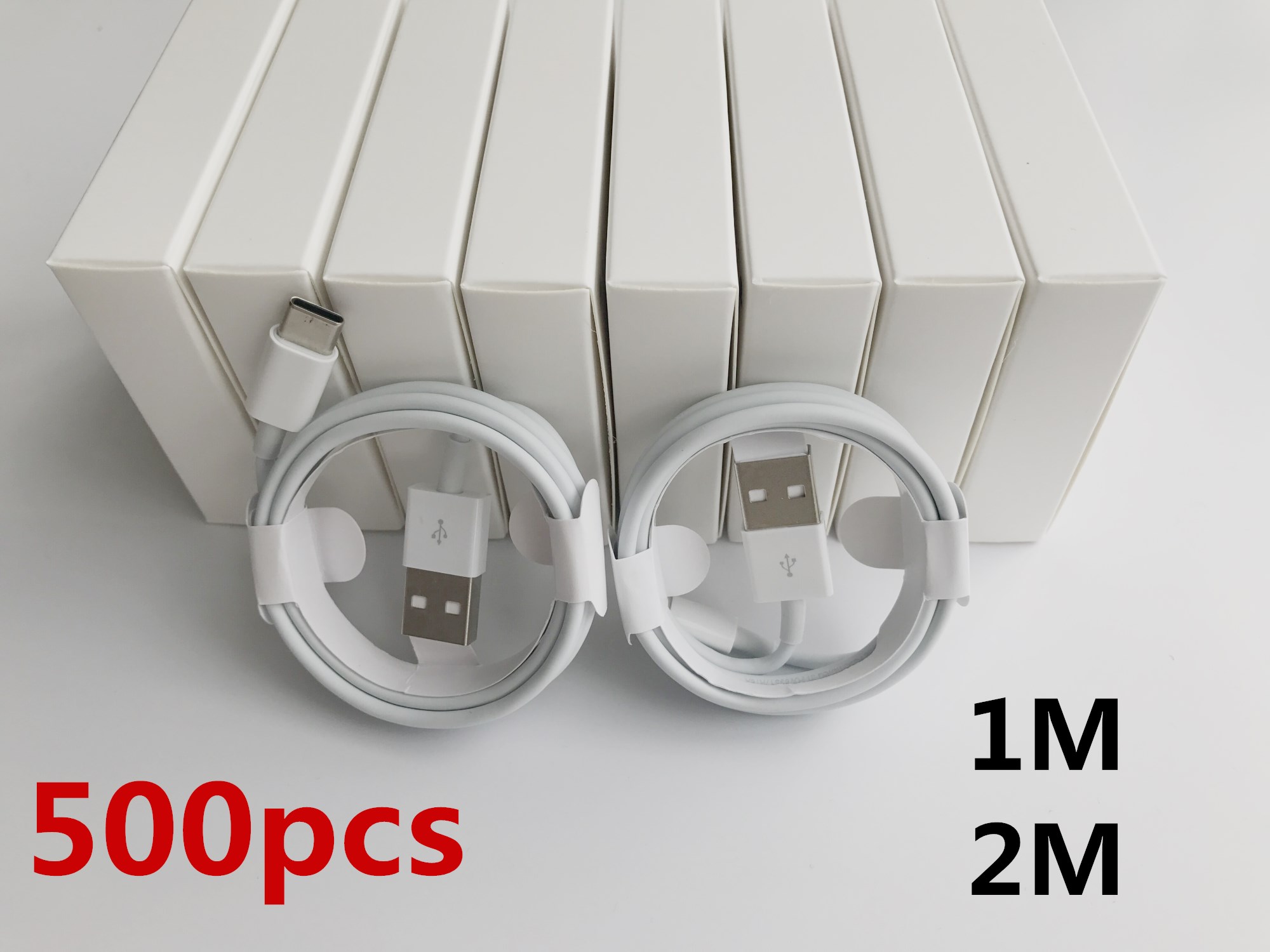 

500pcs 7 generations Original OEM quality 1m/3ft 2m/6ft USB Data Sync Charger Phone Cable With New retail box, White for 7 8 cable