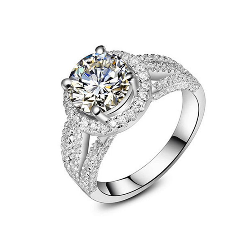 

Test Positive 2Ct 8mm D-E Moissanite Diamond Ring Refined 925 Sterling Silver Ring Wedding for Her