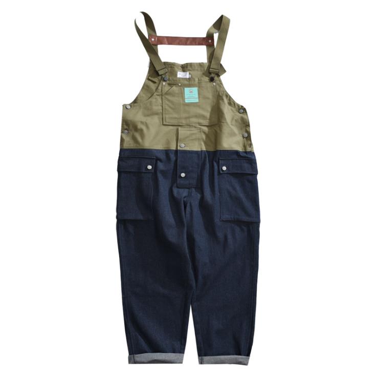 

Men' Jeans Jumpsuits Mens Casual Denim Cargo Pants Assorted colors Work Clothes Baggy Big Pocket Overalls Trousers Male Bottoms, Army green