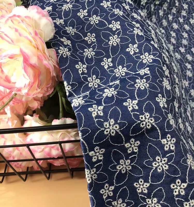 

latest design African riche Cotton fabric with brode embroidered Cotton lace fabric for women dress SD06