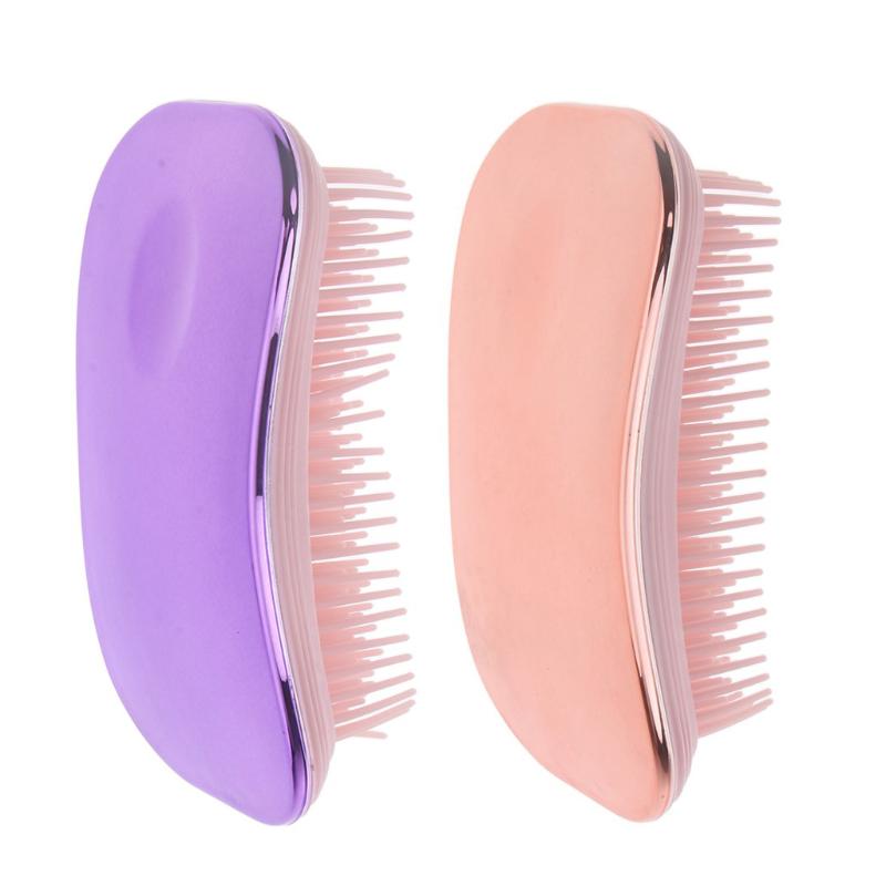 

2 Colors Portable Detangling Brush Round Teeth Massage Hairbrush Detangler Comb for Wet, Dry, Fine, Thick & Kids Hair