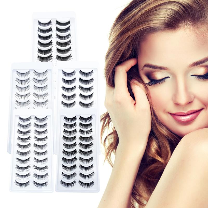 

10 Pairs Long False Lashes Soft Thick Natural Eyelash Handmade Comfortable Fake Eyelashes
