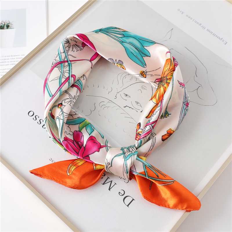 

Lady Silk Hair Scarf Fashion Print Design Bag Scarves Shawl and Wraps Women Bandana Foulard Female Neckerchief Accessories New