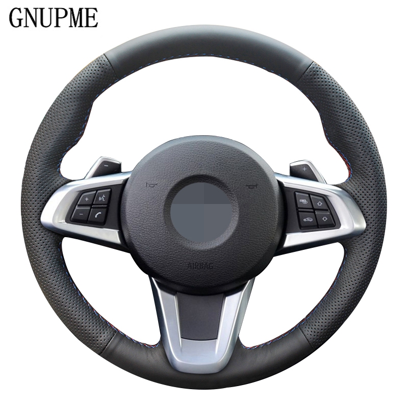 

DIY Hand-stitched Black Soft Non-slip Artificial Leather Car Steering Wheel Cover for Z4 E89 2009-2020