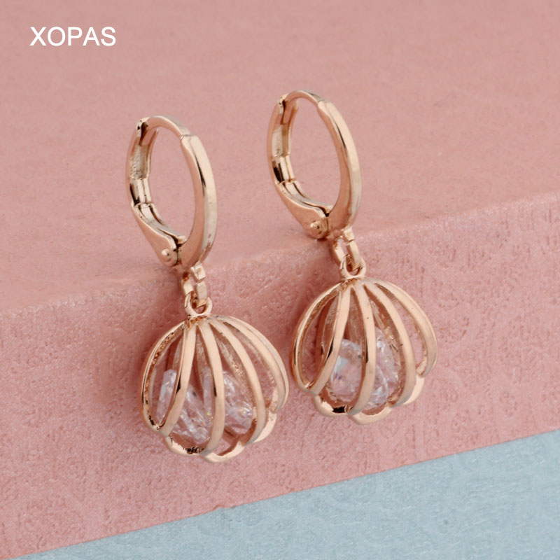 

Cute Female Small Shell shape design Drop Earrings Vintage Rose Gold Wedding Earrings Jewelry Fashion For Women