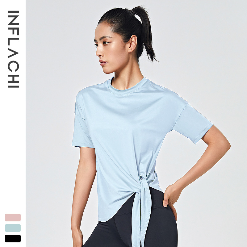 

2020 New Solid Cotton Women Sports Long Sleeve T Shirts Quick-Drying Loose Gym Yoga T-shirt, Pink