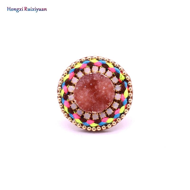

New crystal ring fashion hand adjustable rings for women charm national style fashion ring finger jewelry wholesale
