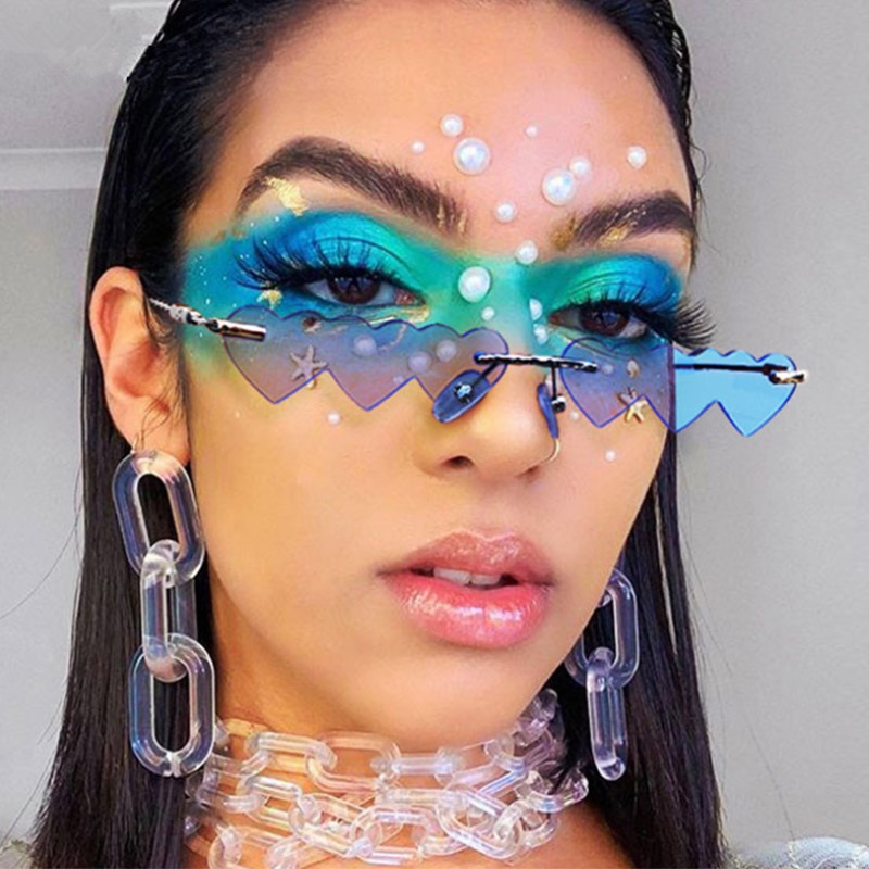 

Luxury Lady Fashion Sunglasses Heart-shaped Shades for Woman Brand Small Heart Sun Glasses Women Party Decorative Glasses UV400