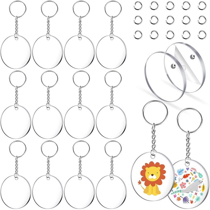 

Acrylic Keychain Blanks, 108Pcs Clear Keychains for Vinyl Kit Including 36Pcs Acrylic Blanks,Jump Rings for DIY Keychain