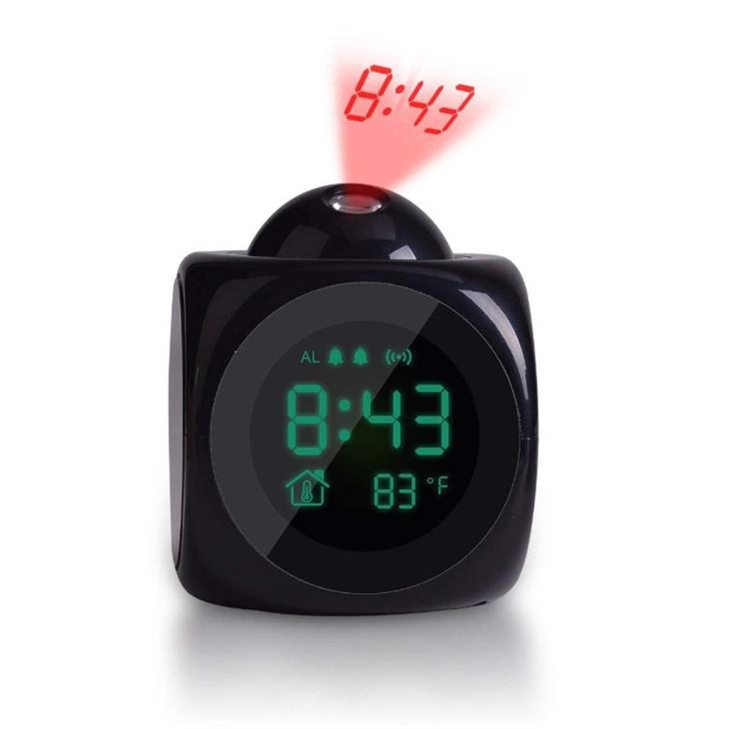 

LED Digital Display Table Clock Function Projection Clock LED Projection Alarm Voice Report Desktop