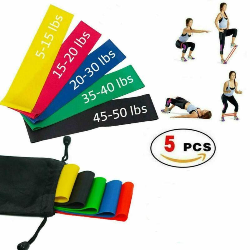 

5Pcs Yoga Resistance Rubber Elastic Bands Loop Heavy Duty Sport Fitness Training Gym Equipments Non-Slip