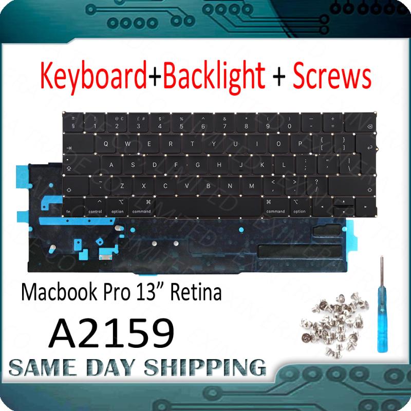 

New A2159 US UK EU English Keyboard FR French DE German Russian Danish Spanish Italian for Pro Retina 13.3" 2020 Year