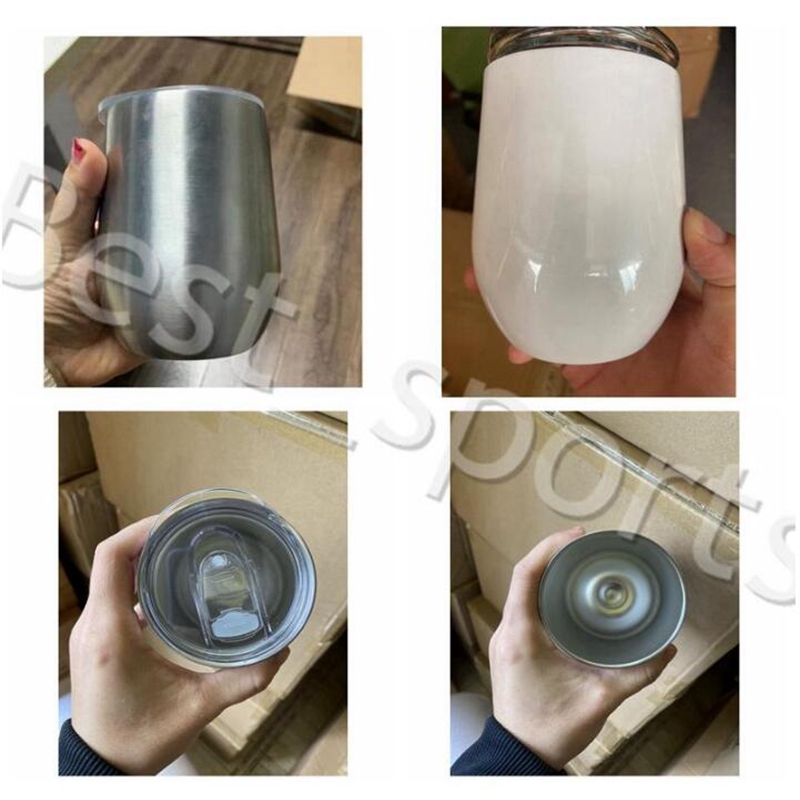 

12oz Wine Tumblers Steel Sublimation Cup SHIPPING Stainless SEA Vacuum Insulated Cup With Egg With Blank Beer Mugs Coffee Lid YYA481 Mu Ppox