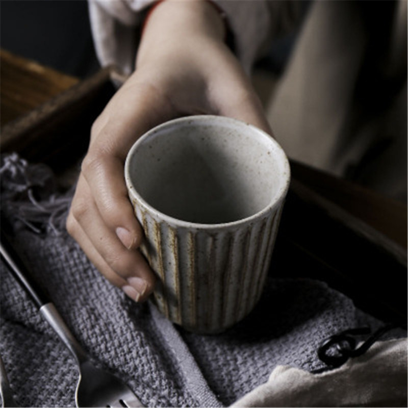 

KINGLANG Japanese retro creative water cup personality household breakfast cup handmade stoneware
