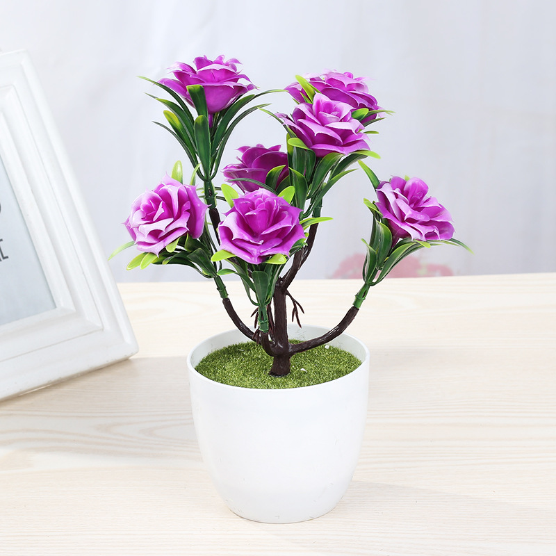 

Creative Mini Artificial Flower Potted Plant Lotus Bonsai Wedding Party Garden Home Resturant Table Decor Artificial Plants, Orange