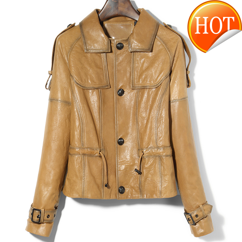 

Jacket Genuine Leather Women Spring Autumn Sheepskin Real Leather Jacket Korean Vintage Tops Women Clothes 2020 J2020P001 YY1737, Red