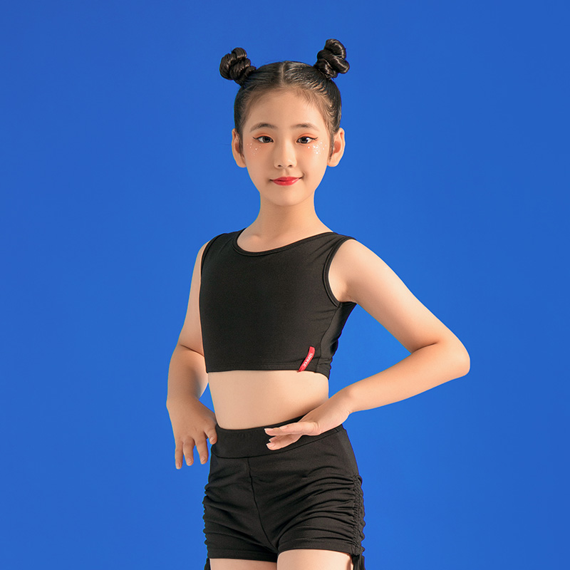 

Latin Dance Costumes For Kids Practice Tops Competition Dance Clothes Girls Rumba Tango Samba Salsa Cha Cha Clothes VO1292, Leopard tops