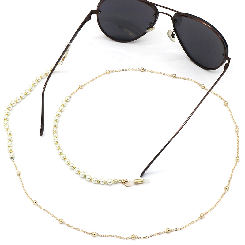 

Pearl Beads Gold Silver Ball Link Chain Sunglasses Chains Reading Glasses Cord Holder Neck Strap Rope for Mask Eyewear Necklace