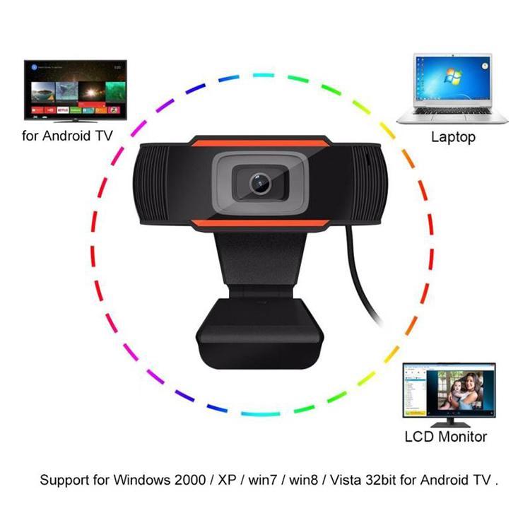 USB Web Cam Webcam HD 720P 300 Megapixel PC Camera with Absorption Microphone MIC for TV Rotatable Computer Camera