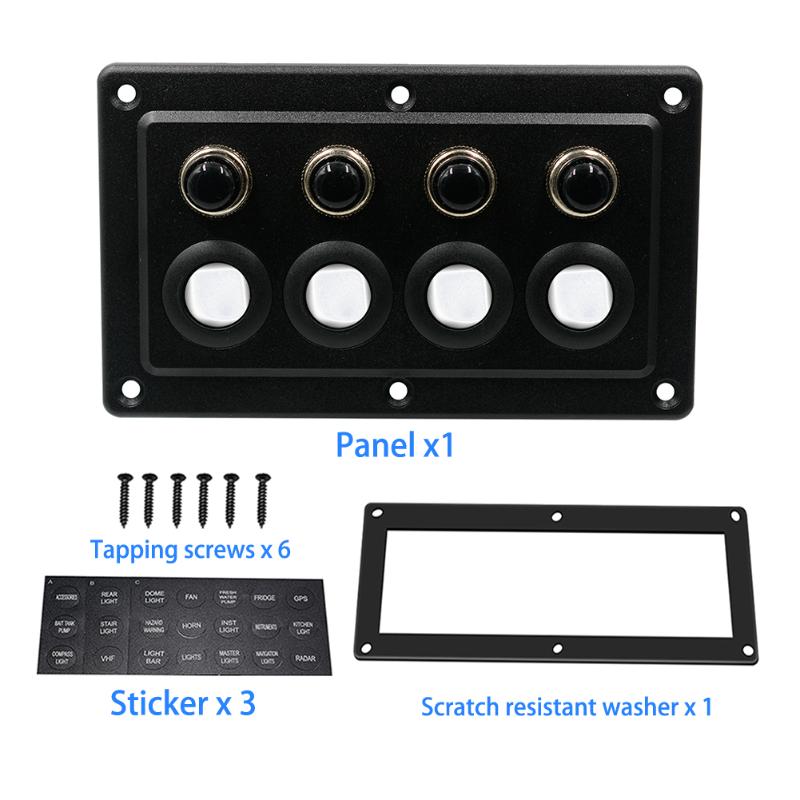 

For RV Car Yacht Cabin Boats Accessories Single Touch Panel Refit Control 4-8 Position Light Switch 12-24V Universal