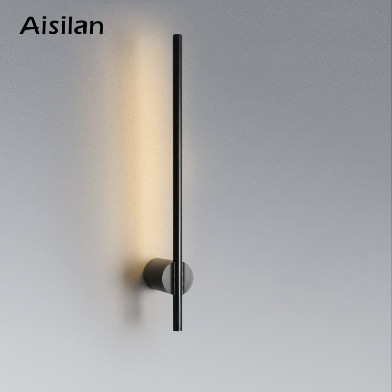 

Aisilan led creative long strip minimalist wall lamp bedroom modern Wall Light living room background bedside lamps with switch