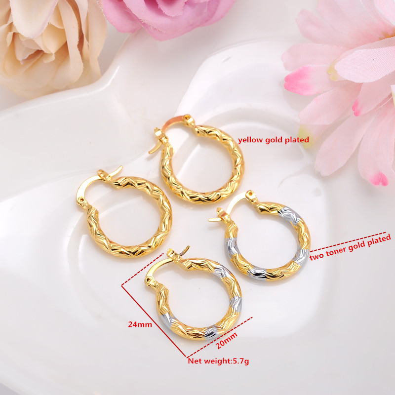 

big gold Dubai India Saudi Jewelry romantic Ethiopia Geometric Hoop Earrings for Women Gold african Twisted Earring girls gifts
