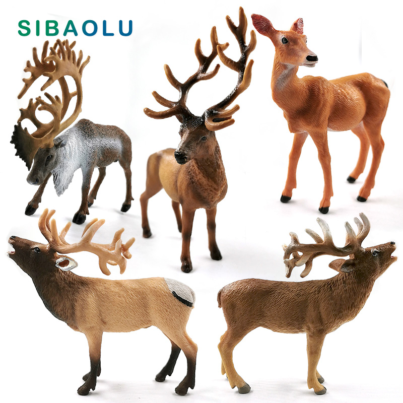 

New Sika Deer Reindeer Elk figurine Simulation Animal model Diy home decor miniature fairy garden decoration accessories modern