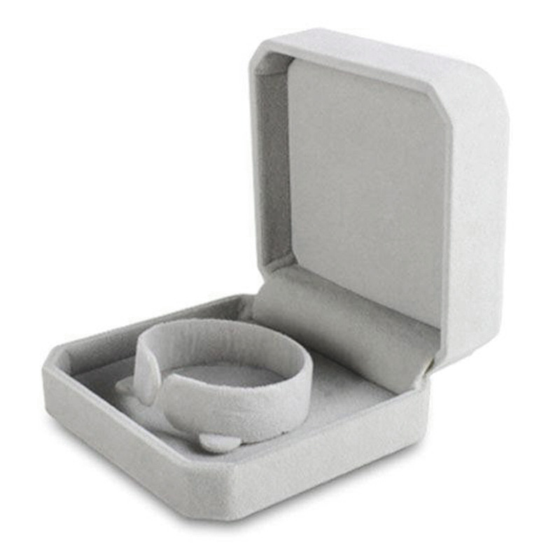 

New Velvet Presentation Gift Jewellery Ring Necklace Bracelet Display Box Case (C, Gray
