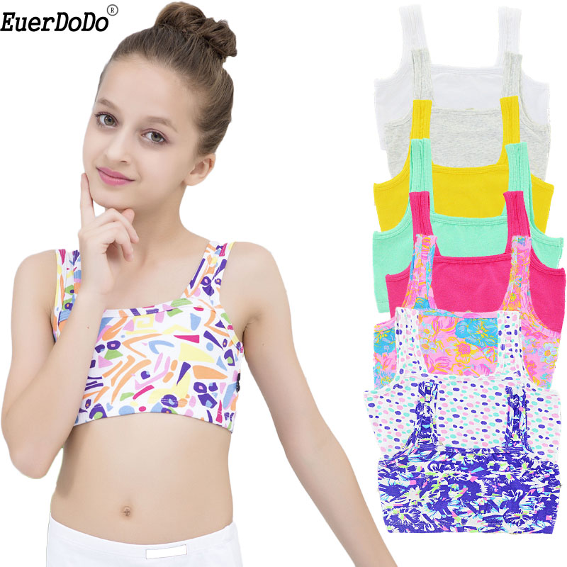 

Summer Girls Tank Cotton Vest Kids Underwear Colored Baby Camisole Student Undershirts 4-14Y Teenager Tank Top For Children, Dot