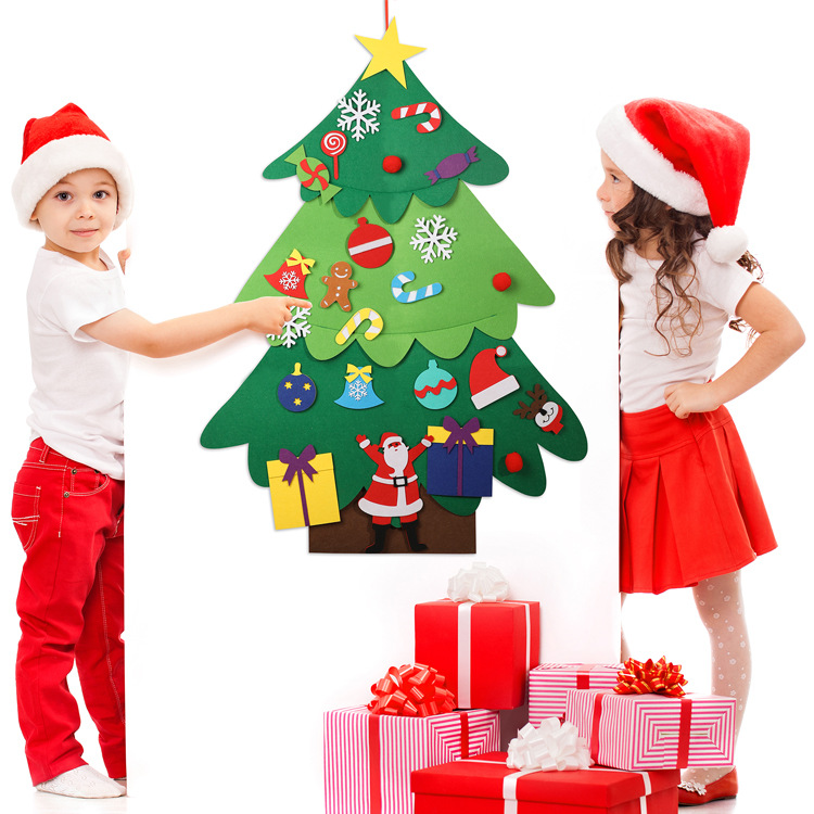 

Non-woven Children Puzzle DIY Christmas Decorations Creative Christmas Tree Pendant Decoration Home Hanging Ornament