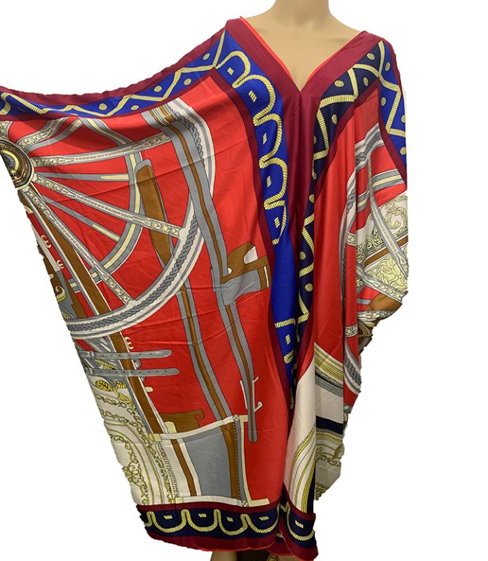 

européenne vêtements Fashion Printed Summer V-neck Bohemian silk Maxi dress Dashiki African Lady Evening party Kaftan silk dress