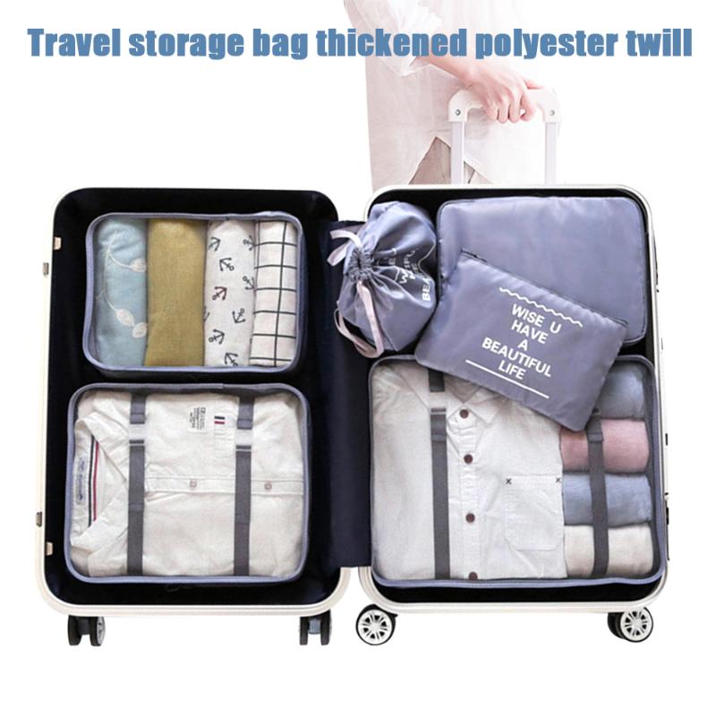 

6pcs/set Travel Organizer Storage Bags Portable Luggage Clothes Organizer Tidy Pouch Suitcase Packing Cube Case