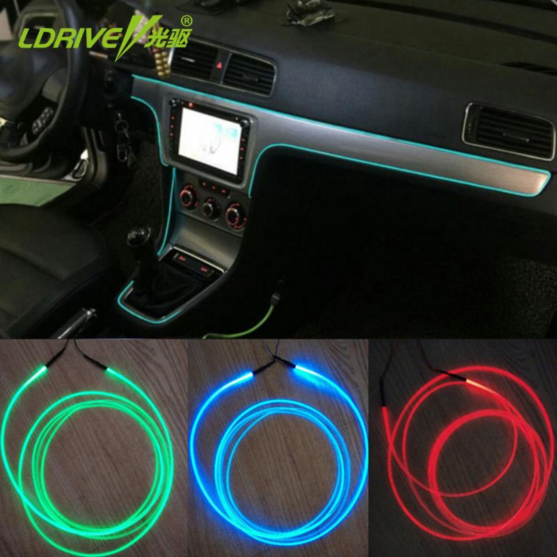 

5 Pcs/lot Car Ambient Light Vehicle Light Guide Interior Atmosphere Soft DIY Car Atmosphere Refit Optic Fiber Band Lamp