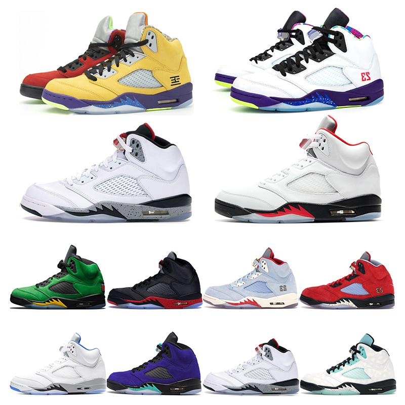 

2021 mens trainers basketball shoes 5s jumpman 5 what the Bred white Cement Fire Red Hyper Royal Oregon men sports sneaker fashion outdoor