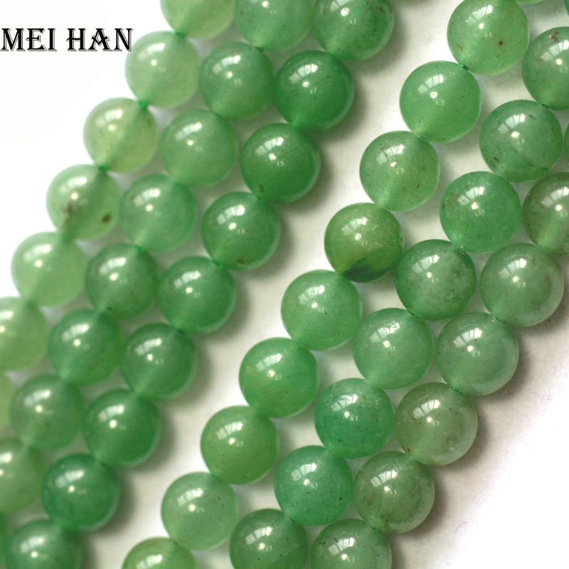 

Meihan 4mm 6mm 8mm 10mm 12mm Green aventurine smooth round stones beads for bracelet necklace jewerly making design