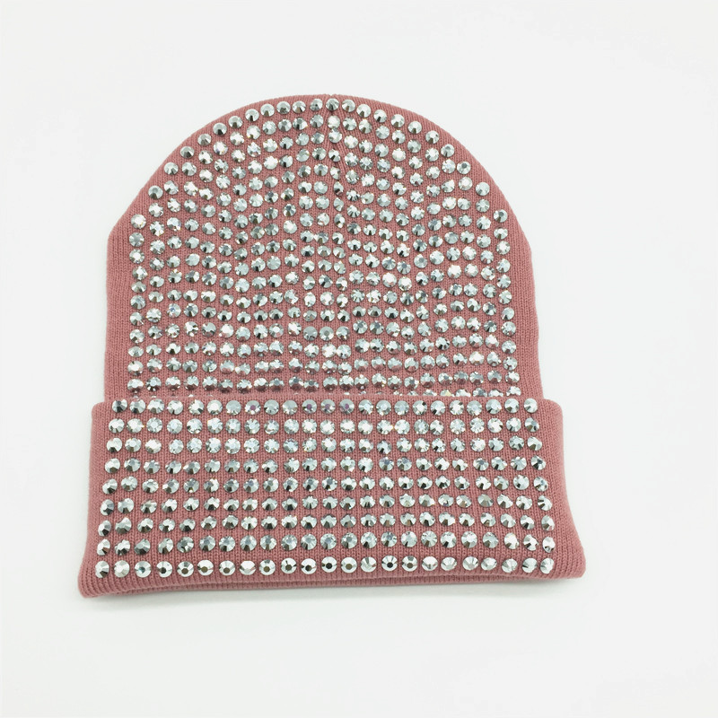 

Women Man Stone Beanie Cap Unisex Rhinestone Winter Hat Cap Allover Girls Boys Soft Warm Black Beanie Clear Black Crystals