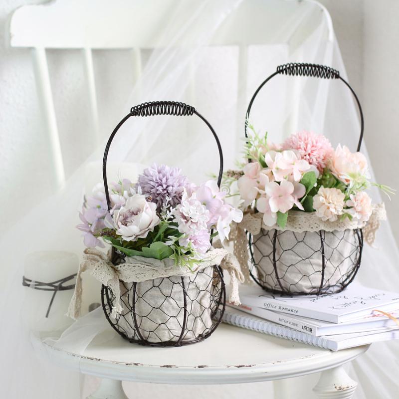 

Flower Arranging Nordic Style Artificial Flower Bonsai Set Artificial Crafts Oil Painting Decoration Living Room