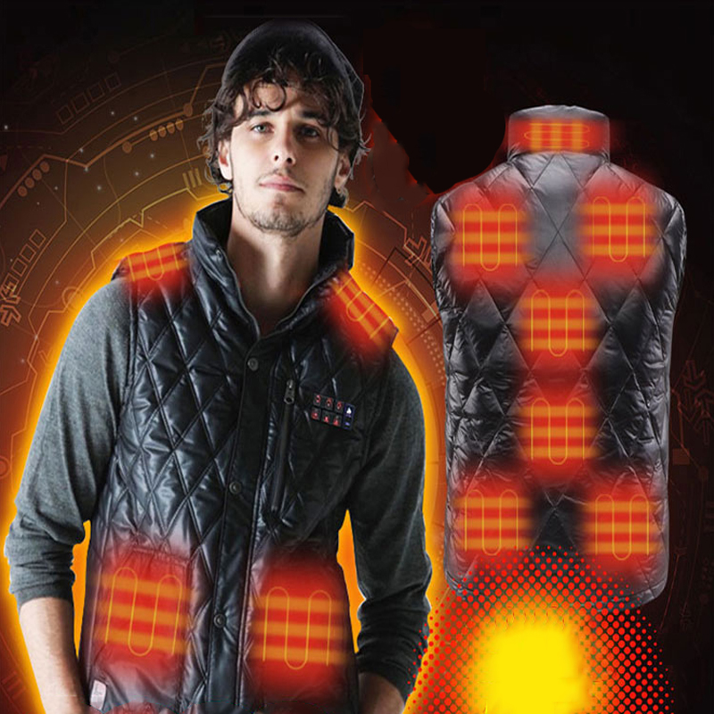 

Intelligent Temperature Control Heating down Jacket Vest Charging Warm Vest Heating Clothes Electric Full Body Male, Blue