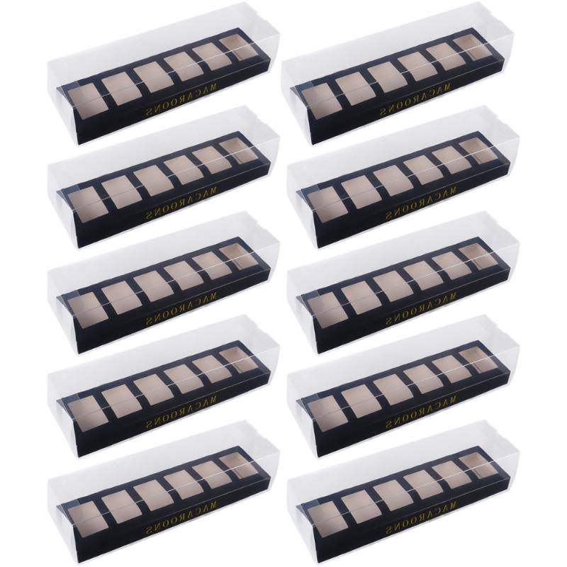 

10pcs Plastic Macaroon Packing Box Plastic DIY Packing Box Package for Candy Cookies