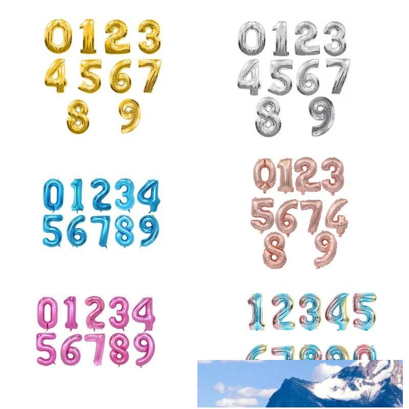 

32 Inches Number Balloon Birthday Party Decorations Color Aluminum Foil Balloons Wedding Home Banquet Supplies 0 9ch H19