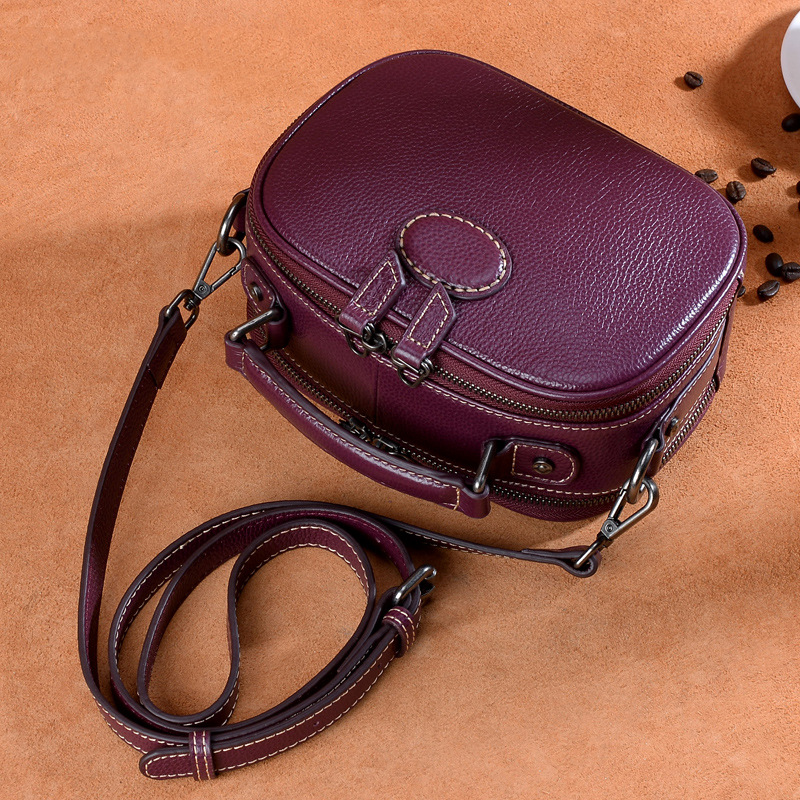 

Genuine Leather Small Bag Large Capacity WOMEN 'S Bag Versatile Handbag Shoulder Women 's Retro Shoulder Cowhide, Black