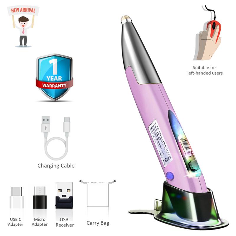 

Home Office Portable 2.4G USB Wireless Optical Mouse Pen Ergonomic Mini Mice With Adapter Accessories Right Left Hand Pocket