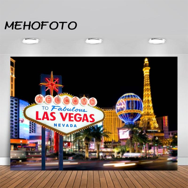 

MEHOFOTO Las Vegas Party Background City Casino Night Party Decorations Photography Backdrops for Photobooth Props