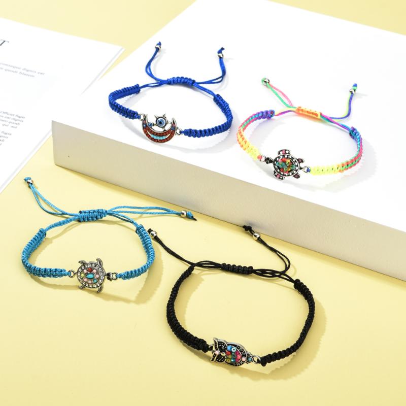 

Vintage Infinte Love Seed Beads Chains Bracelet Evil Eyes Animal Rhinestone Adjustable Multicolor Braids Bracelet Women Jewelry