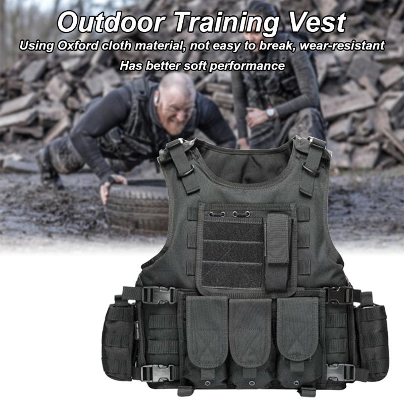 

Molle System Adjustable Buckle Outdoor Training Vest Hiking Multi Pockets Safety for Camping Hunting